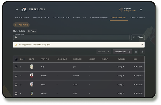 Football League Dashboard
